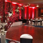 Table setting with DJ table in the background